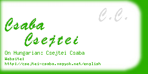 csaba csejtei business card